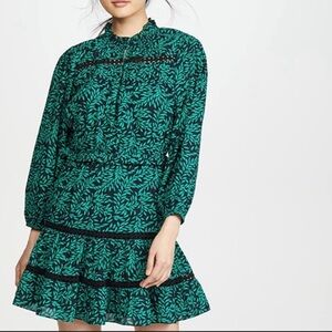 Joie Salama Caviar XS Long Sleeve Ruffle Tiered Mini Dress